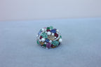 Multi Colors Sapphires Emeralds Ruby Diamond Scavia Unique 18K White Gold Ring