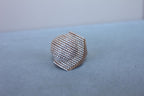 Palmiero Unique White Diamond Brilliant Pave 18 Karat Rose Gold Unique Dome Ring