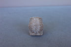 Palmiero Unique White Diamond Brilliant Pave 18 Karat Rose Gold Unique Dome Ring