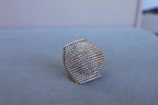 Palmiero Unique White Diamond Brilliant Pave 18 Karat Rose Gold Unique Dome Ring