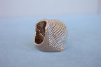 Palmiero Unique White Diamond Brilliant Pave 18 Karat Rose Gold Unique Dome Ring