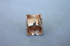 Palmiero Unique White Diamond Brilliant Pave 18 Karat Rose Gold Unique Dome Ring