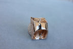Palmiero Unique White Diamond Brilliant Pave 18 Karat Rose Gold Unique Dome Ring