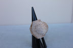 Palmiero Unique White Diamond Brilliant Pave 18 Karat Rose Gold Unique Dome Ring
