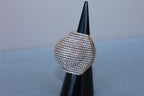 Palmiero Unique White Diamond Brilliant Pave 18 Karat Rose Gold Unique Dome Ring