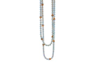 Japanese Akoya White Baby Pearl 18 Karat Rose Gold Diamond Long Bead Necklace