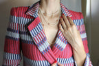 Japanese Akoya White Pearl Long 18 Karat Yellow Gold Pink Sapphire Bead Necklace