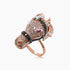 Horse Stallion Pony Diamond Pave & Ruby 18K Rose White Gold Black Diamond Ring
