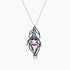 Pink Kunzite Blue Sapphire Green Garnet & Diamond White Gold Pendant Necklace