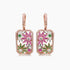 Multi-Colour Sapphire & Fancy Diamond Flower Floral 18K Rose Gold Earrings