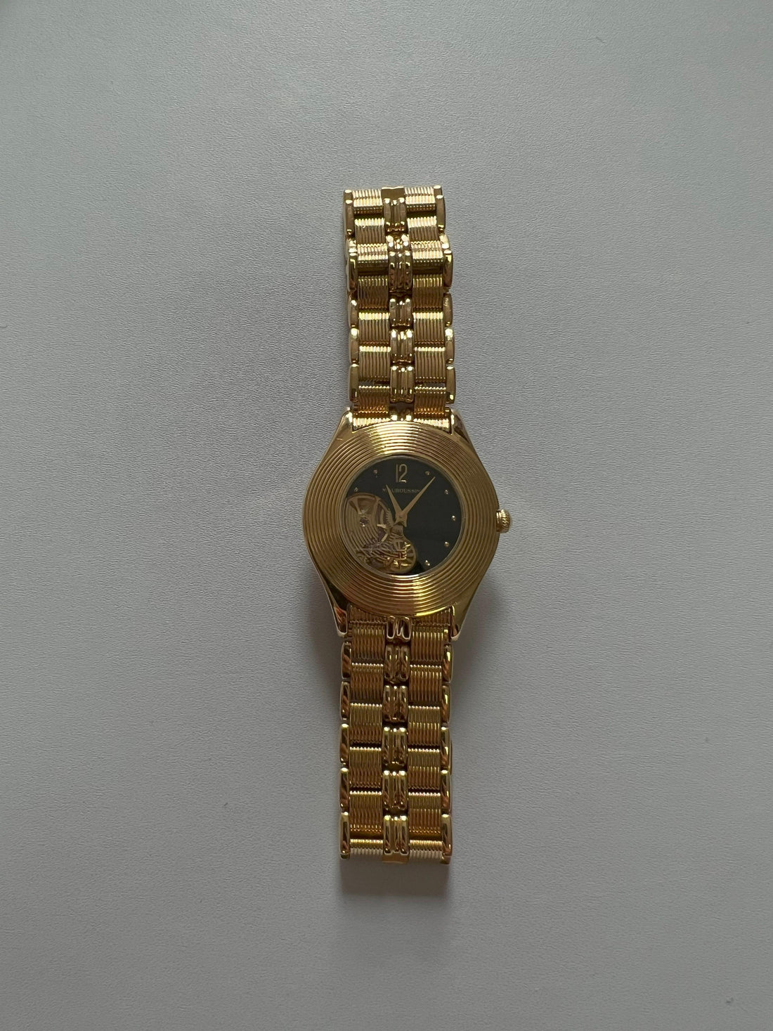 Mauboussin Black Dial 18 Karat Yellow Gold Vintage Watch