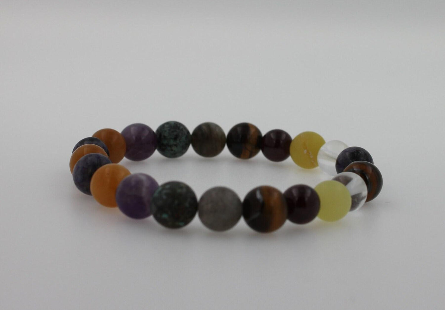 Multi Color Earth Gemstones Round Bead Stretchy Unique Statement Circle Beads Ch