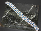 Multi Cushion Shape Blue Sapphire Diamond 18 Karat White Gold Tennis Bracelet
