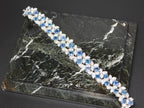 Multi Cushion Shape Blue Sapphire Diamond 18 Karat White Gold Tennis Bracelet