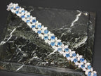 Multi Cushion Shape Blue Sapphire Diamond 18 Karat White Gold Tennis Bracelet