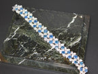 Multi Cushion Shape Blue Sapphire Diamond 18 Karat White Gold Tennis Bracelet