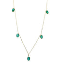 Multi Oval Shape Brilliant Cut Vivid Green Emeralds 14 Karat Yellow Gold Chain L