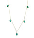 Multi Oval Shape Brilliant Cut Vivid Green Emeralds 14 Karat Yellow Gold Chain L
