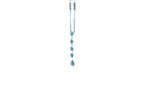 Multi Shape Halo Pave Diamond 18 Karat White Gold Pendant Drop Lariat Necklace