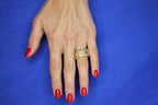 Multicolor Rainbow Sapphire Gemstone Bezel Eternity Band 18K Yellow Gold Ring