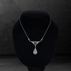 Diamond Vintage Inspired Edwardian Style White Gold Bib Princess Necklace