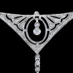 Diamond Vintage Inspired Edwardian Style White Gold Bib Princess Necklace