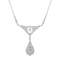 Diamond Vintage Inspired Edwardian Style White Gold Bib Princess Necklace
