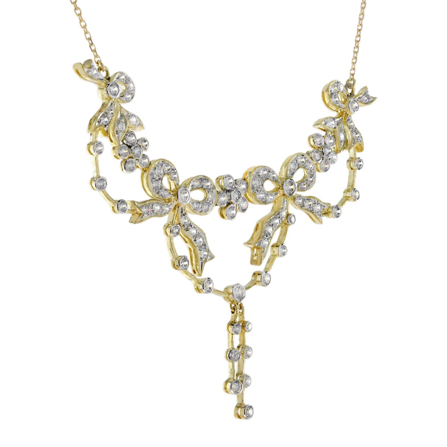 Гауһар таспалы винтаж стиліндегі гүлді алқа