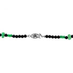 Carved Coral Multi Gemstone Art Deco Style Tassel White Gold Necklace