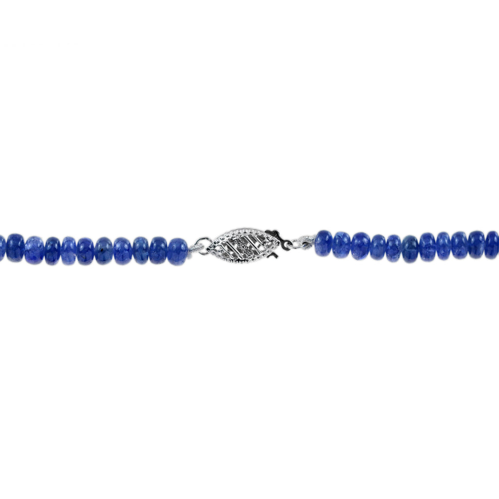 Black Opal & Emerald Sapphire and Diamond Art Deco Style White Gold Necklace