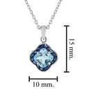 Lily Cut Blue Topaz & Blue Sapphire 9K White Gold Pendant Necklace