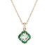 Casa Blanca Lily Cut White Topaz & Green Emerald Yellow Gold Pendant Necklace