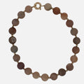 Natural Brown Pink Rutilated Quartz Round Circle Sphere Beads 14 Karat Yellow Go
