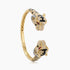 Fancy Diamond Onyx & Ruby 18K Yellow Gold Double Leopard Head Bangle Bracelet