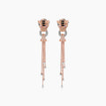 Tiger Fancy Diamond White Diamond Onyx & Ruby 18K Rose Gold Panther Earrings