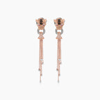 Tiger Fancy Diamond White Diamond Onyx & Ruby 18K Rose Gold Panther Earrings