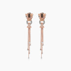 Tiger Fancy Diamond White Diamond Onyx & Ruby 18K Rose Gold Panther Earrings