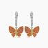 Orange Yellow Sapphire & Diamonds Butterfly Sweet 18K Twotone Gold Clip Earrings