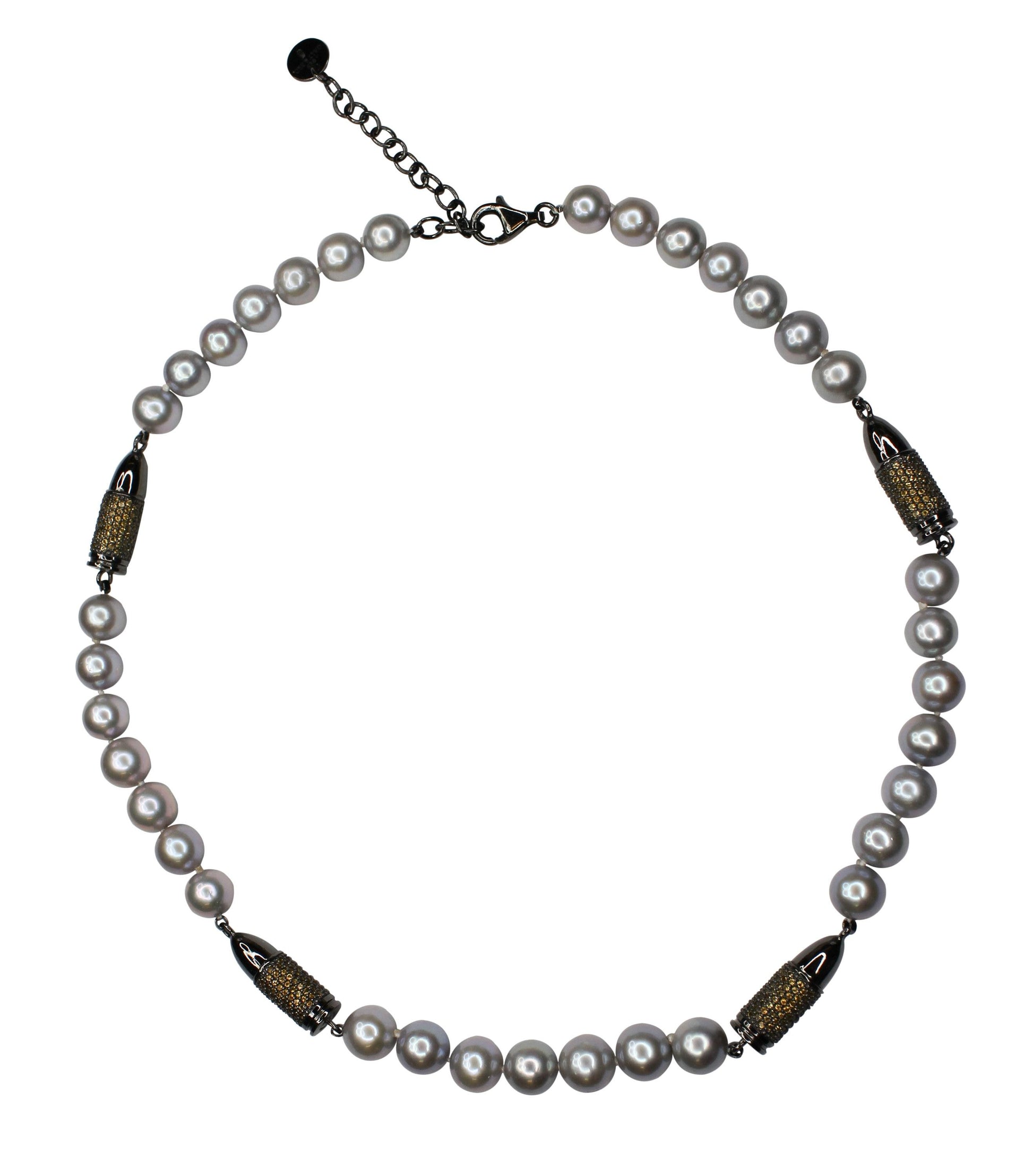 Orange Citrine Pave Set Gemstone Black Rocket Bullet Grey Silver Pearl Black Rho