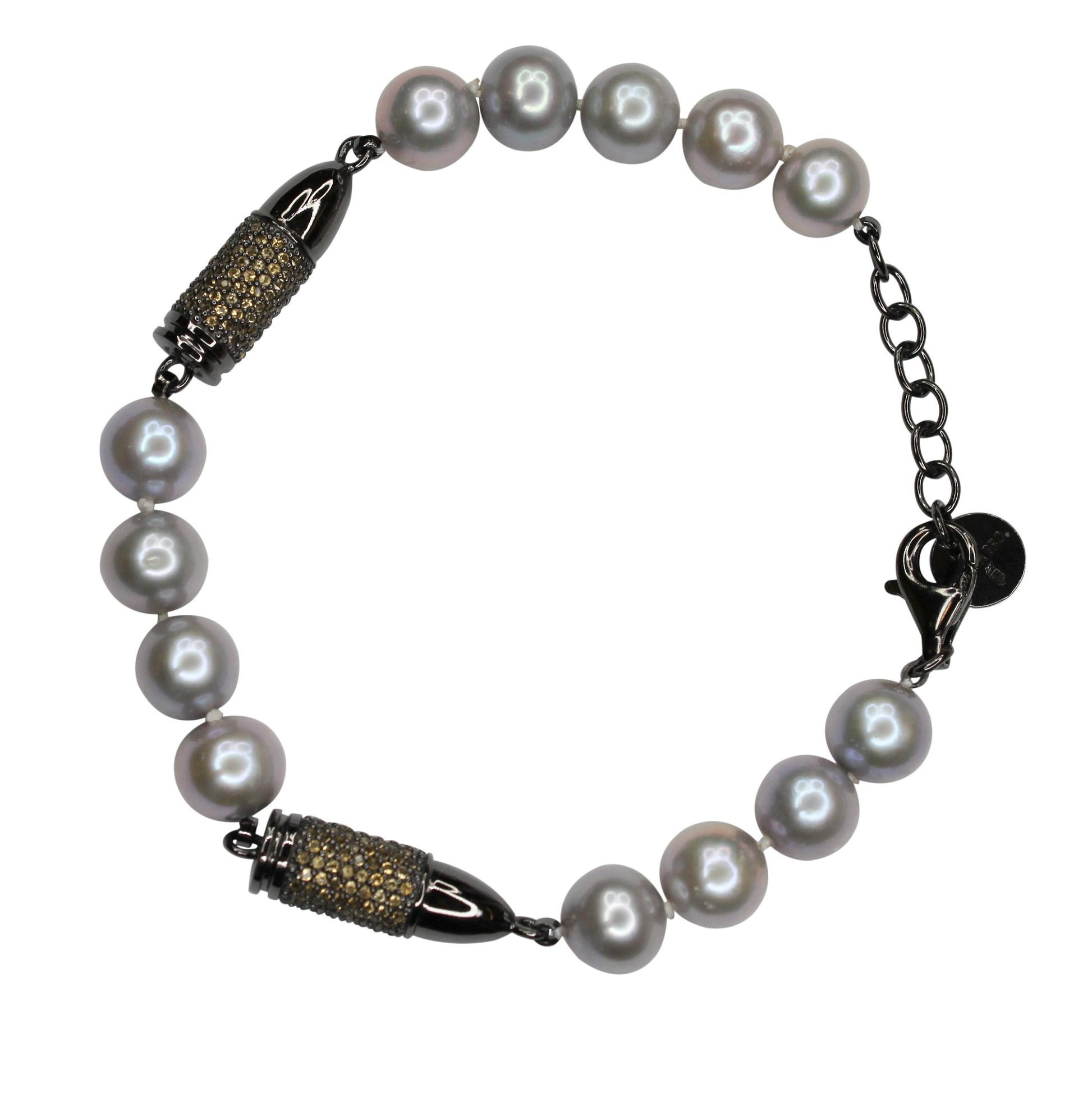 Orange Citrine Pave Set Gemstone Rocket Bullet Grey Silver Pearl Black Sterling 