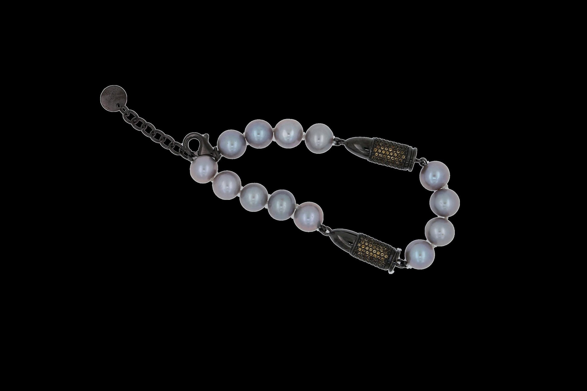 Orange Citrine Pave Set Gemstone Rocket Bullet Grey Silver Pearl Black Sterling 