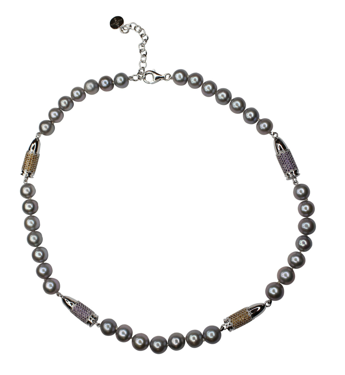 Orange Citrine Purple Violet Amethyst Pave Set Silver Rocket Bullet Grey Pearl W