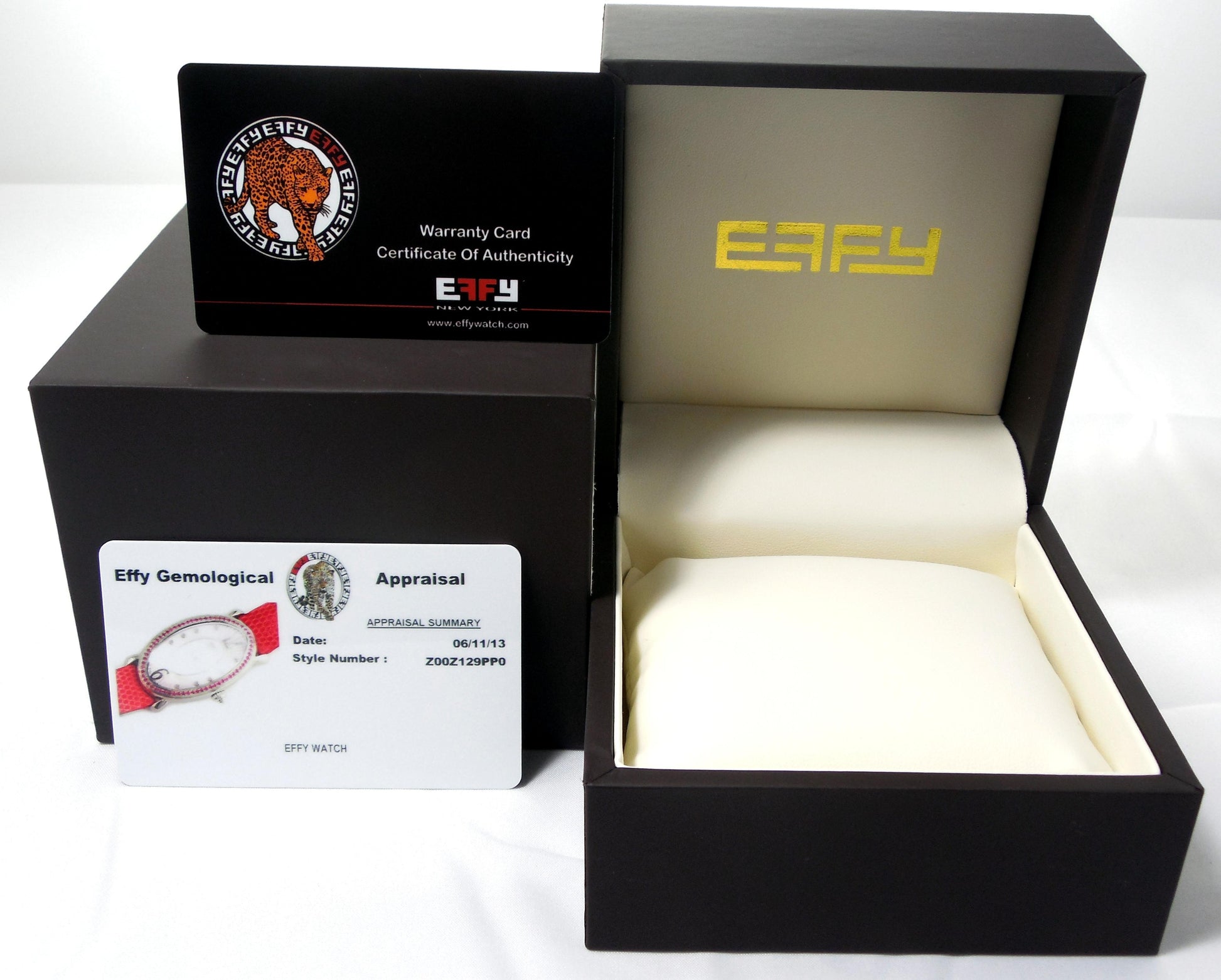 Orange Sapphire Diamonds Pave Dial Luxury Swiss Quartz Exotic Leather Band Watch