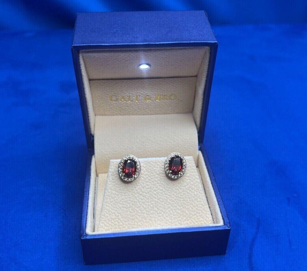 Oval Brilliant Cut Red Garnet Diamond Halo 18 Karat Rose Gold Romantic Statement
