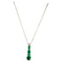 Oval Shape Drop Shape Emerald Diamond 18 Karat White Gold Chain Pendant Necklace