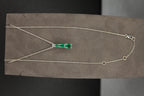Oval Shape Drop Shape Emerald Diamond 18 Karat White Gold Chain Pendant Necklace
