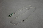 Oval Shape Drop Shape Emerald Diamond 18 Karat White Gold Chain Pendant Necklace