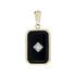 Diamond & Black Onyx Art Deco Style Yellow Gold Pendant