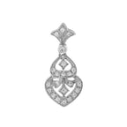 Diamond Art Deco Style Lilly 14K White Gold White Gold Pendant