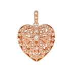 1.23 Ctw Vintage Style Freshwater Pearl Filigree Heart 14K Rose Gold Pendant